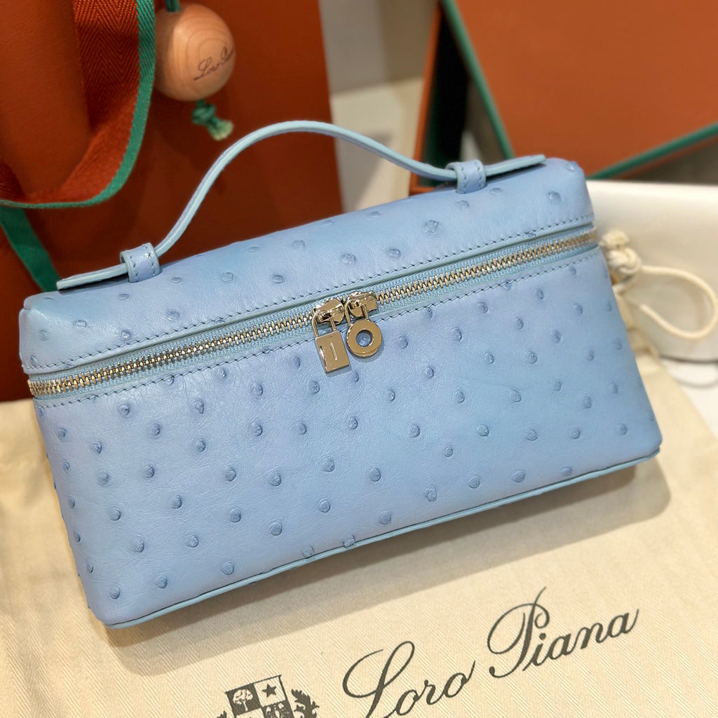 Loro Piana Extra pocket L19 Extra Pocket Women's Solid Color Double Zipper Closure Calfskin Shoulder Bag Bags #75346