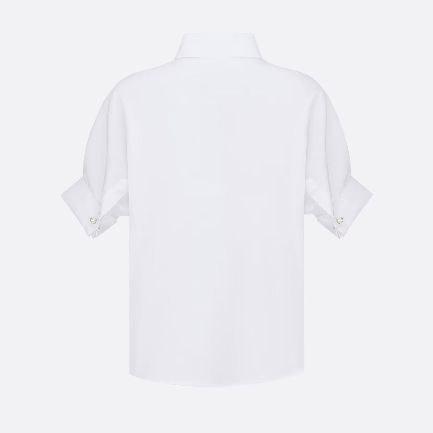 Dior Blouse With Puff Sleeves Women's Embroidered Logo Short Sleeve Shirt #96261
