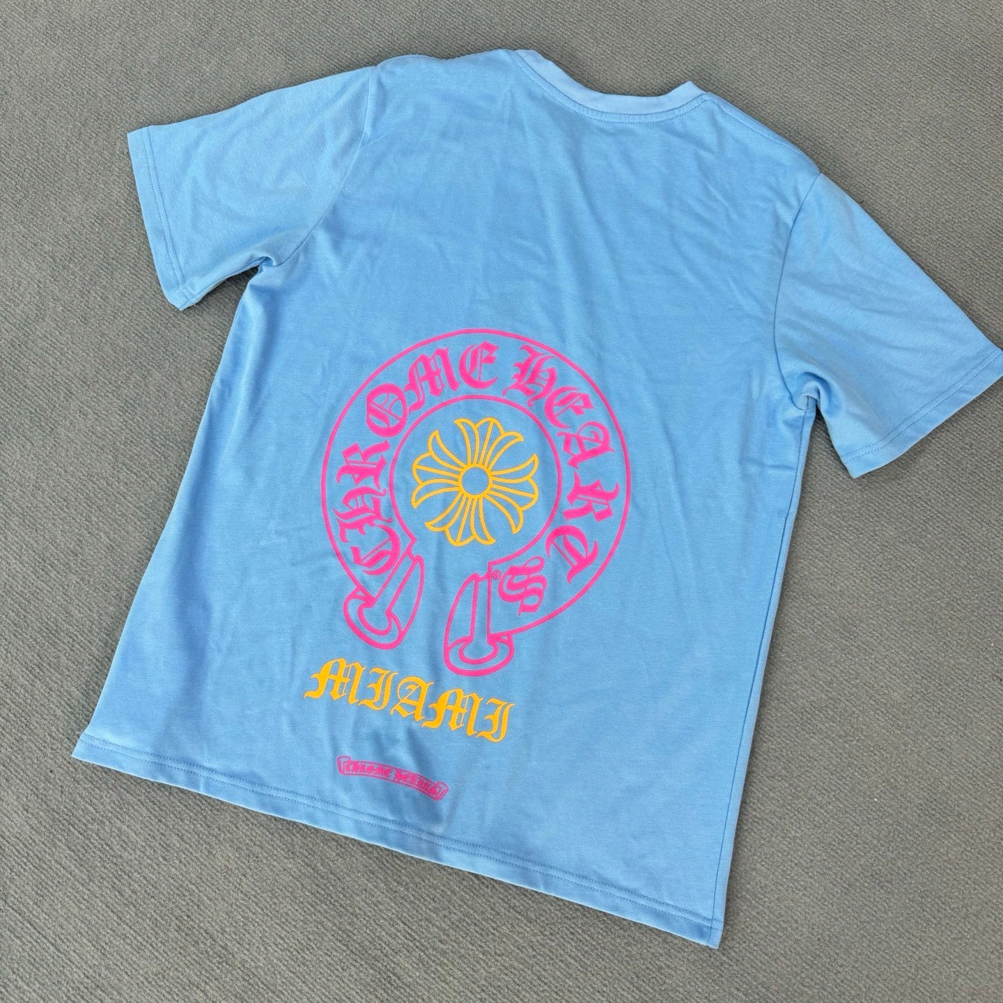 Chrome Hearts Men's Summer Solid Color Printed Round Neck Cotton Short Sleeve T-Shirt #75818