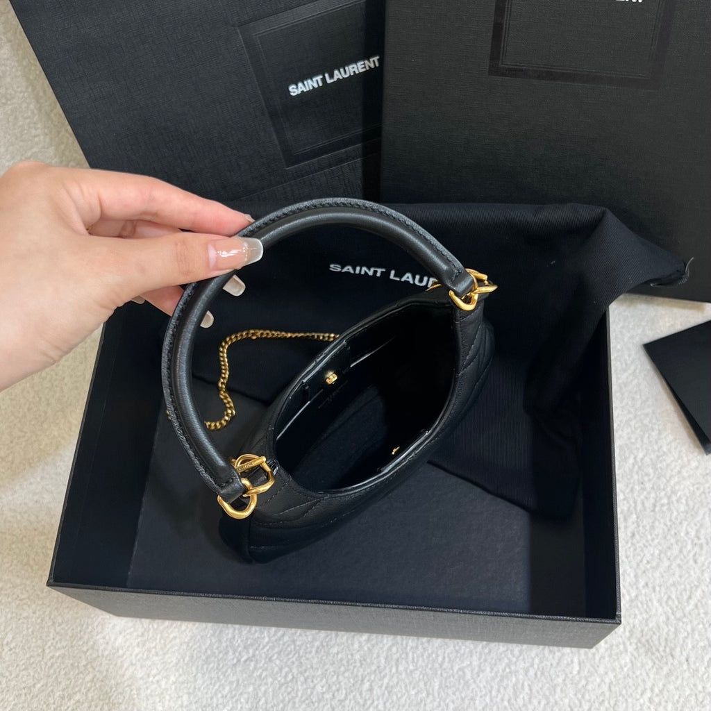 SAINT LAURENT Women's Fashion Sade Hobo Lambskin Shoulder Bag Exquisite Pure Color Casual Handbag Bag #71875
