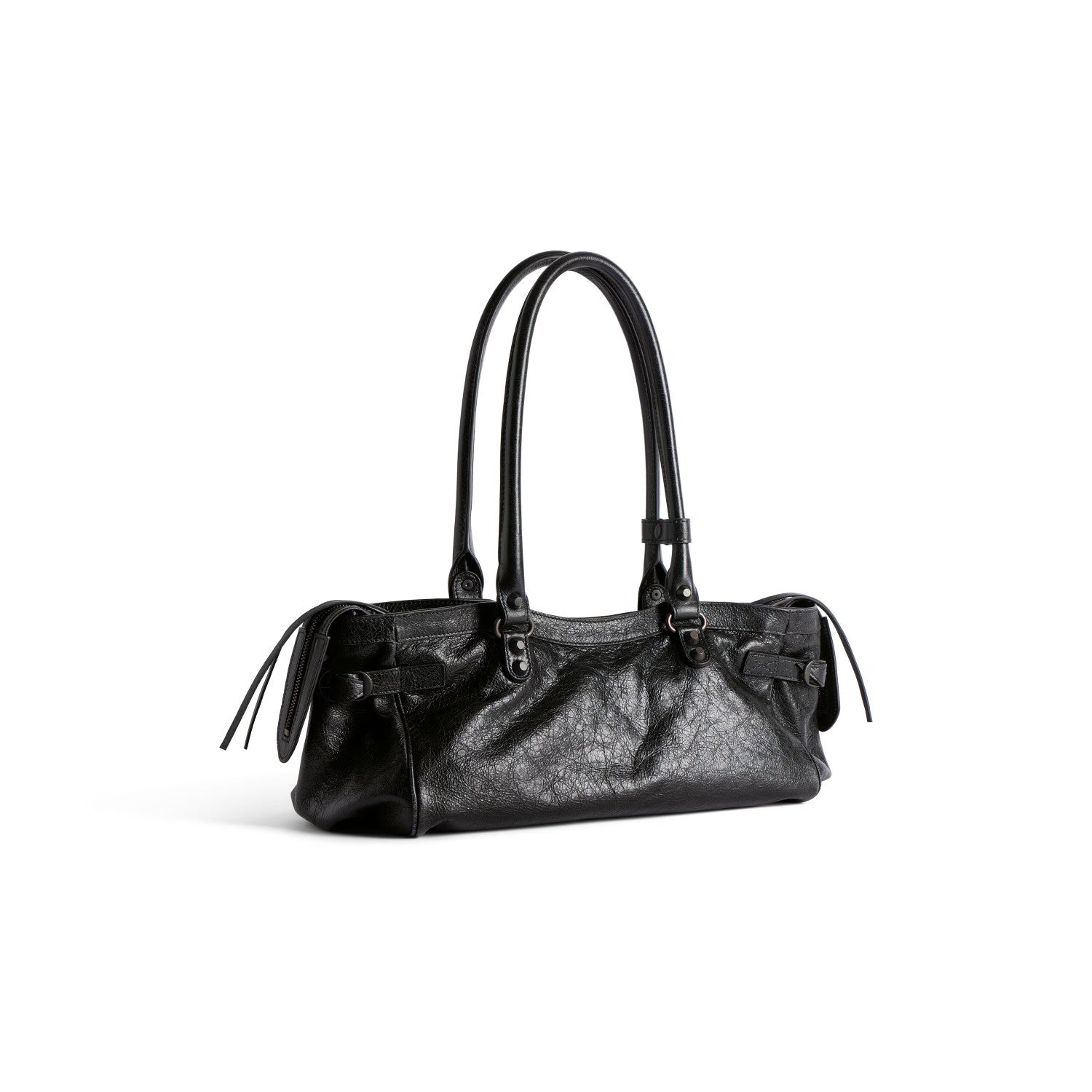 Balenciaga Women's Le City Bag East-West Motorcycle Bag Solid Color Leather Shoulder Bag Handbag Bags 8457042ABEK1000 #81473
