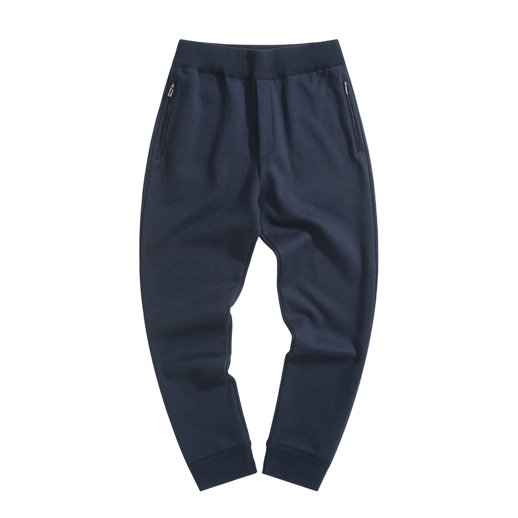 Dior Men's Spring and Autumn Solid Color Hooded Drawstring Cashmere Zipper Jacket Casual Trousers Pants Set Suit #72952