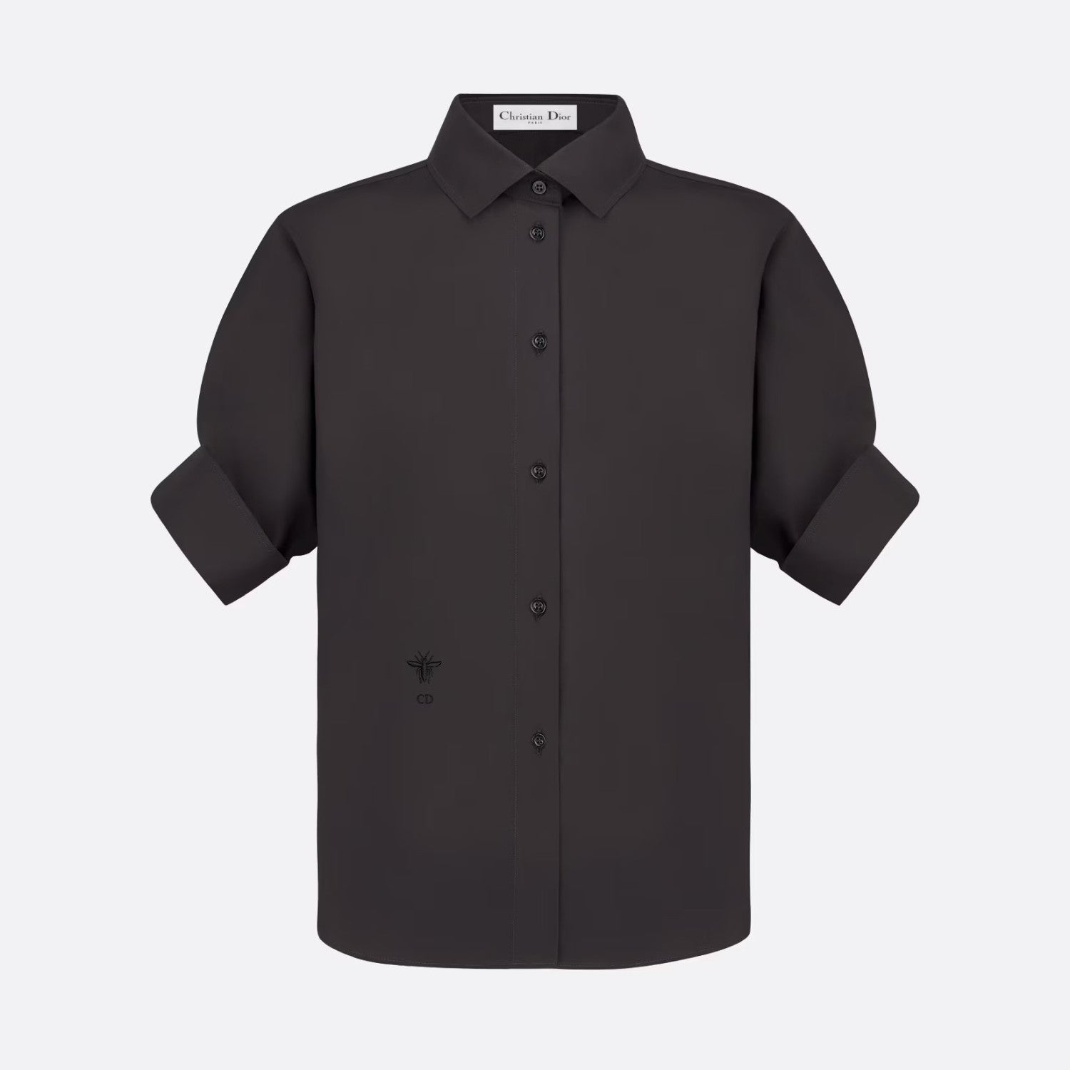 Dior Blouse With Puff Sleeves Women's Embroidered Logo Short Sleeve Shirt #96261