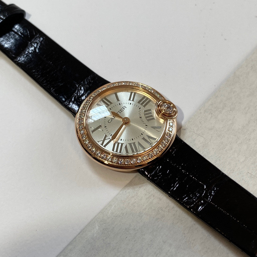 Cartier Black Strap Decorative Watch #21921