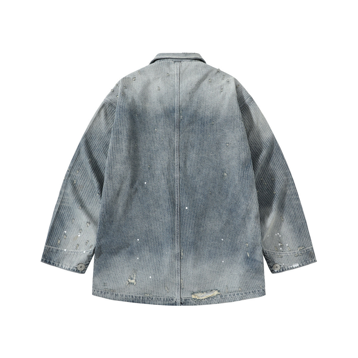 Maison Mihara Yasuhiro Men's Spring/Summer Fashion Casual Lapel Single Breasted Washed Distressed Cotton Jacquard Denim Jacket #79499