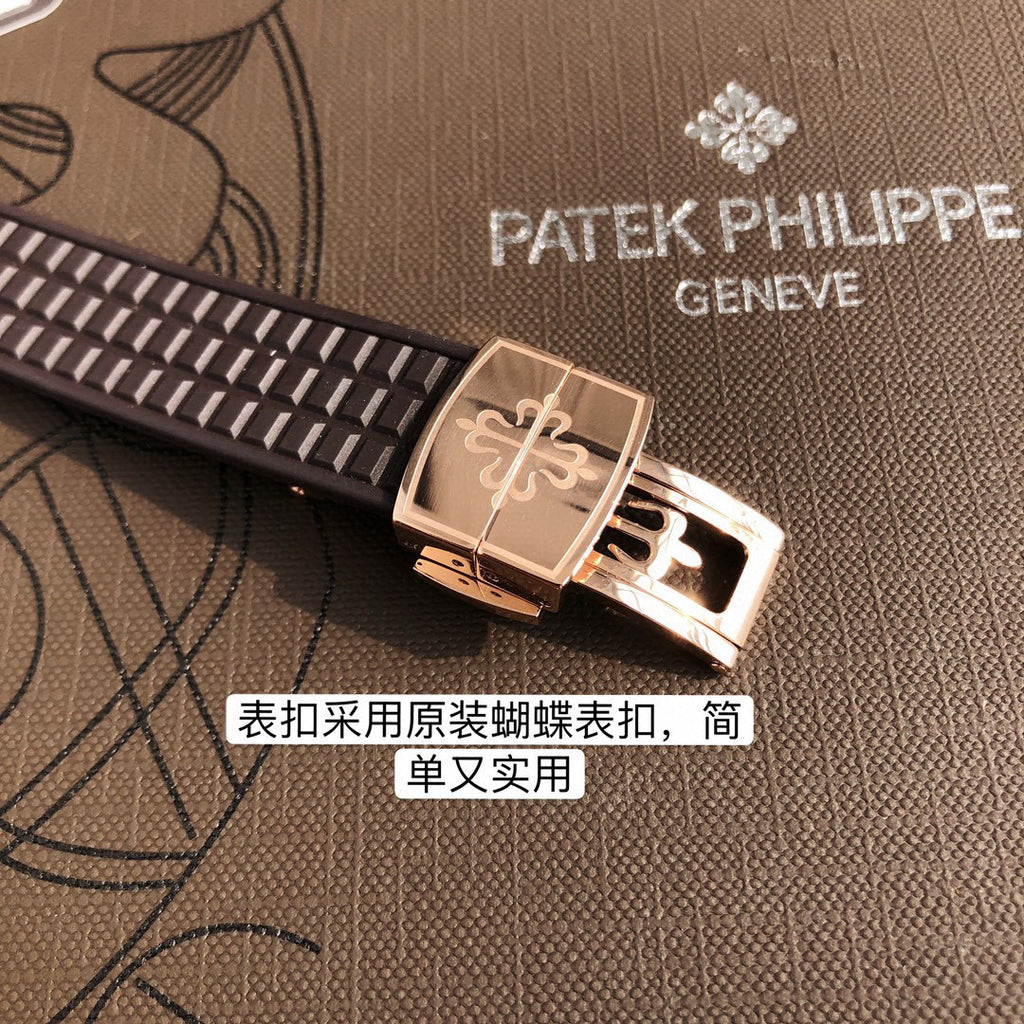 Patek Philippe Mechanical Watches With Diamonds On Silicone Straps Watch #96352