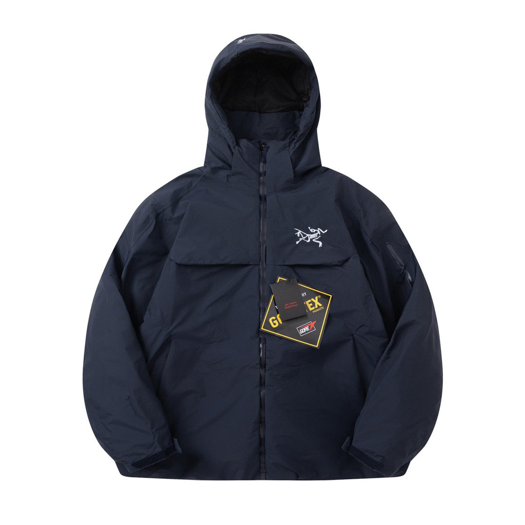 Arcteryx Autumn And Winter Solid Color Zipper Waterproof Windproof Long-Sleeved Hooded Jacket #73572