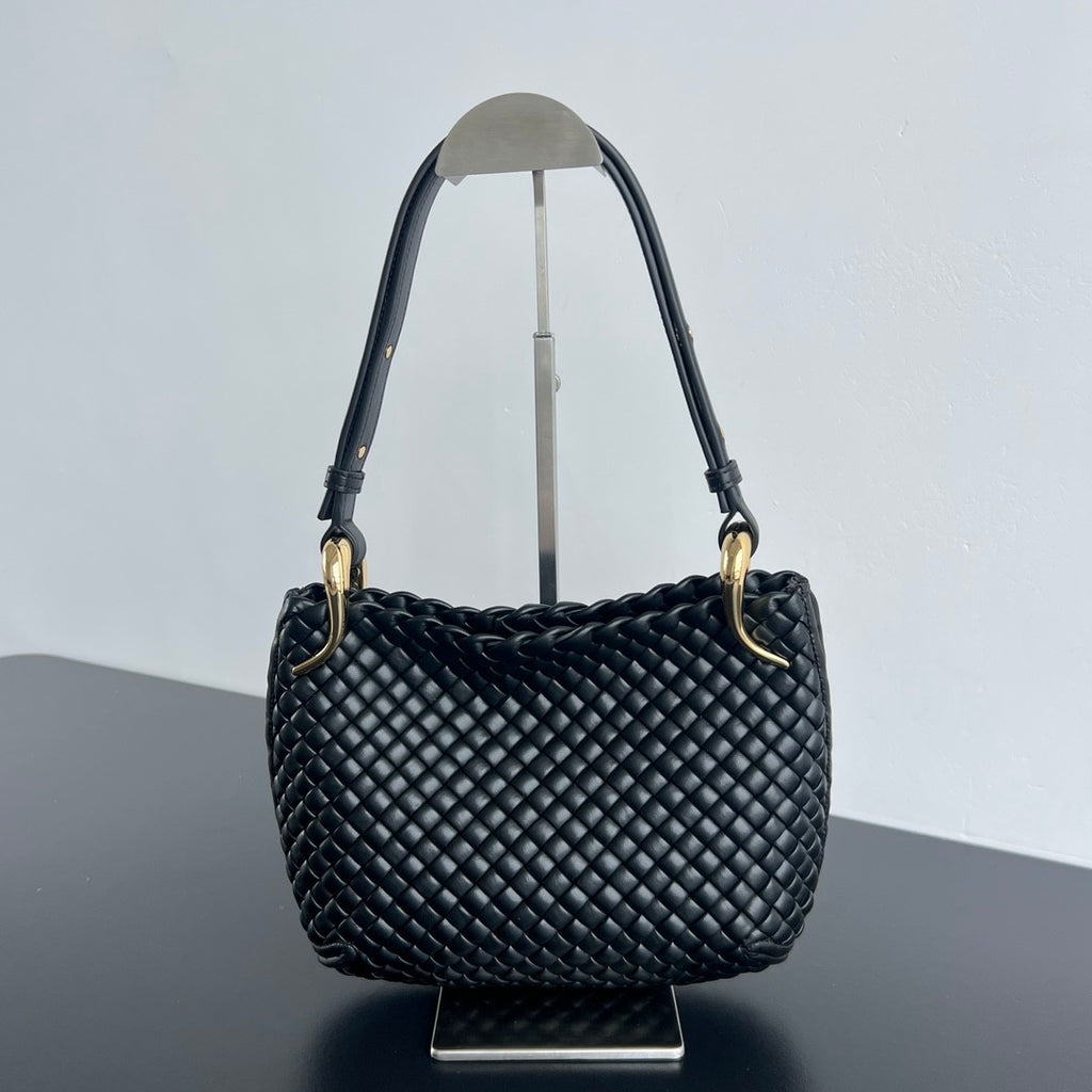 Bottega Veneta  clicker Metallic Finish Intreccio Woven Magnetic Clasp Tote Shoulder Bag Women's Luxury Elegant Bags 730968V01D12250 Ngvp #1985