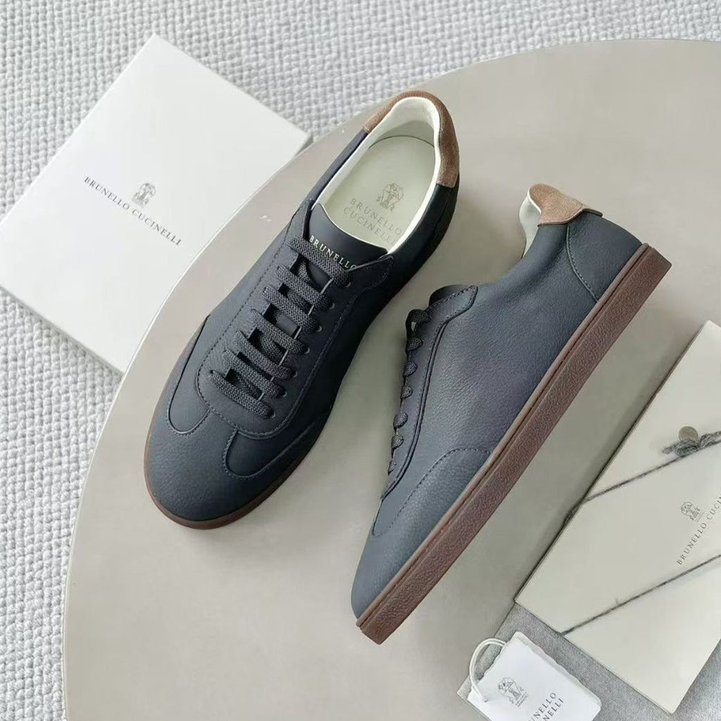 Brunello Cucinelli Men's Spring And Summer Washed Suede Rubber Sole Shoes Fashion Casual Solid Color Flat Sneakers Ngvp #1983