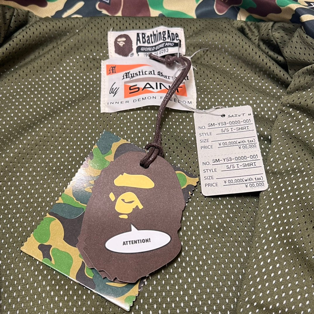 Saint Michael X Bape Men's Spring and Autumn Camouflage Printed Lapel Zipper Long Sleeve Jacket #73878