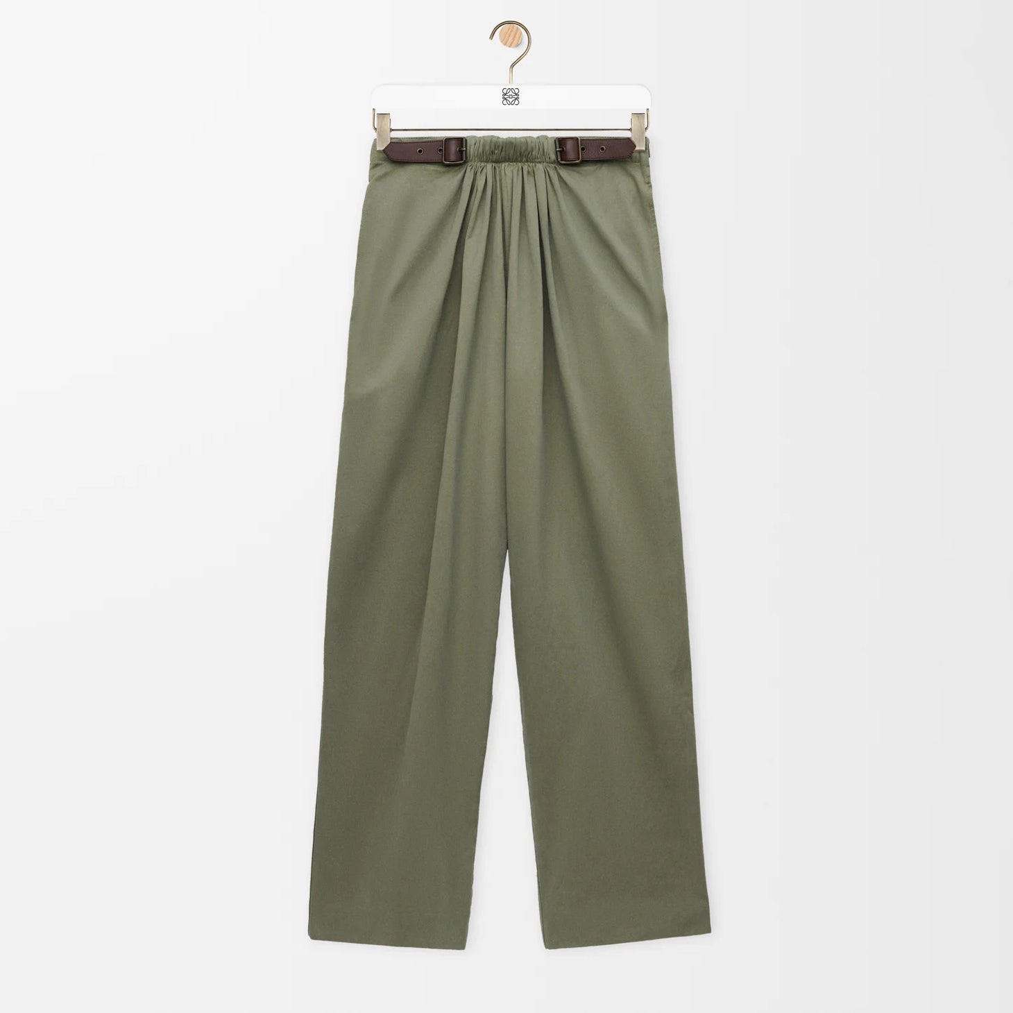 Loewe Men's And Women's Spring/fall Fashion Casual Solid-color Lapel Zipper Cotton Satin Fabric Waist Tapered Jacket  Elastic Waist Straight Leg Pants Suit Set #79174