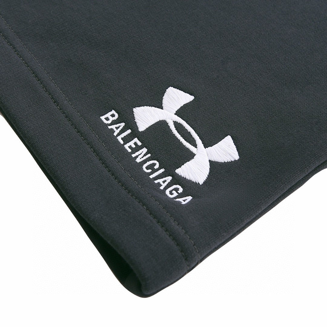 Balenciaga X Under Armour Men's Summer Letter Logo Printed Elastic Waist Casual Shorts #72369