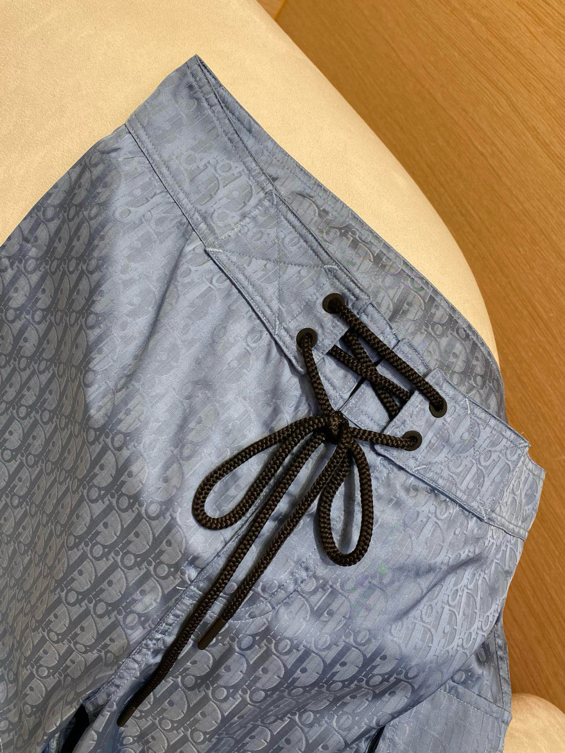 Dior Men's Summer Solid Colour Letter Print Lace Up Casual Polyester Straight Swimming Shorts #76874