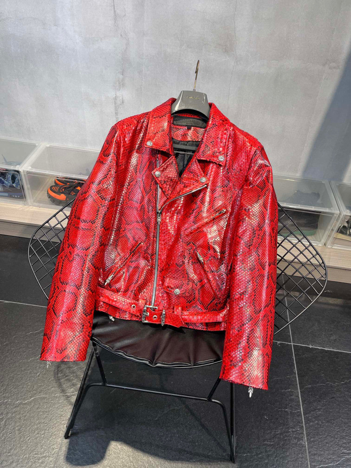 Chrome Hearts Scale Biker Leather Jacket #96638