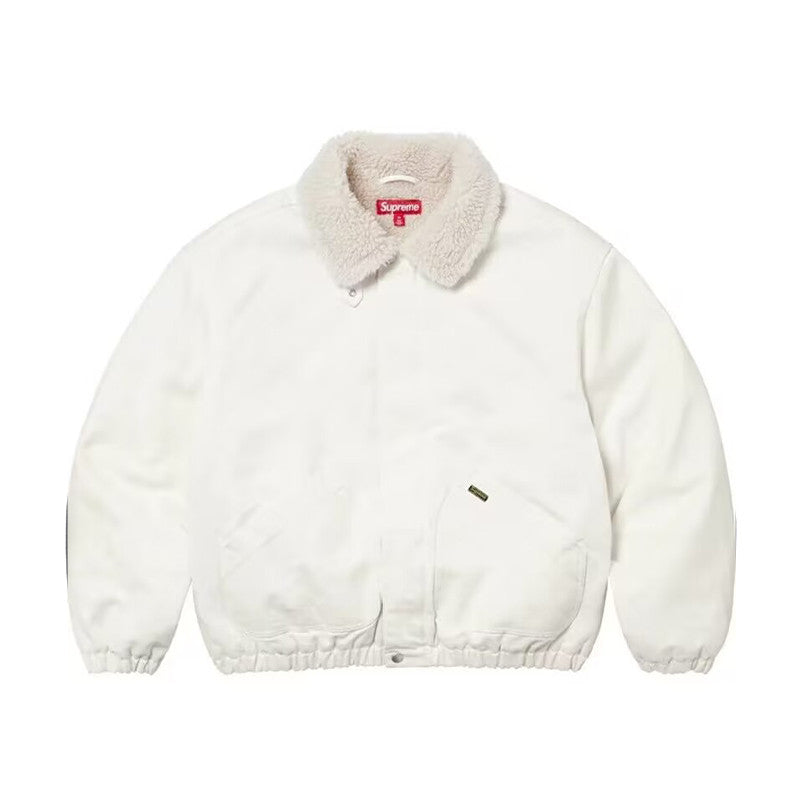 Supreme Men's And Women's Fall And Winter Solid Color Removable Hood Lamb's Wool Lining Long Sleeved Denim Jacket #74563