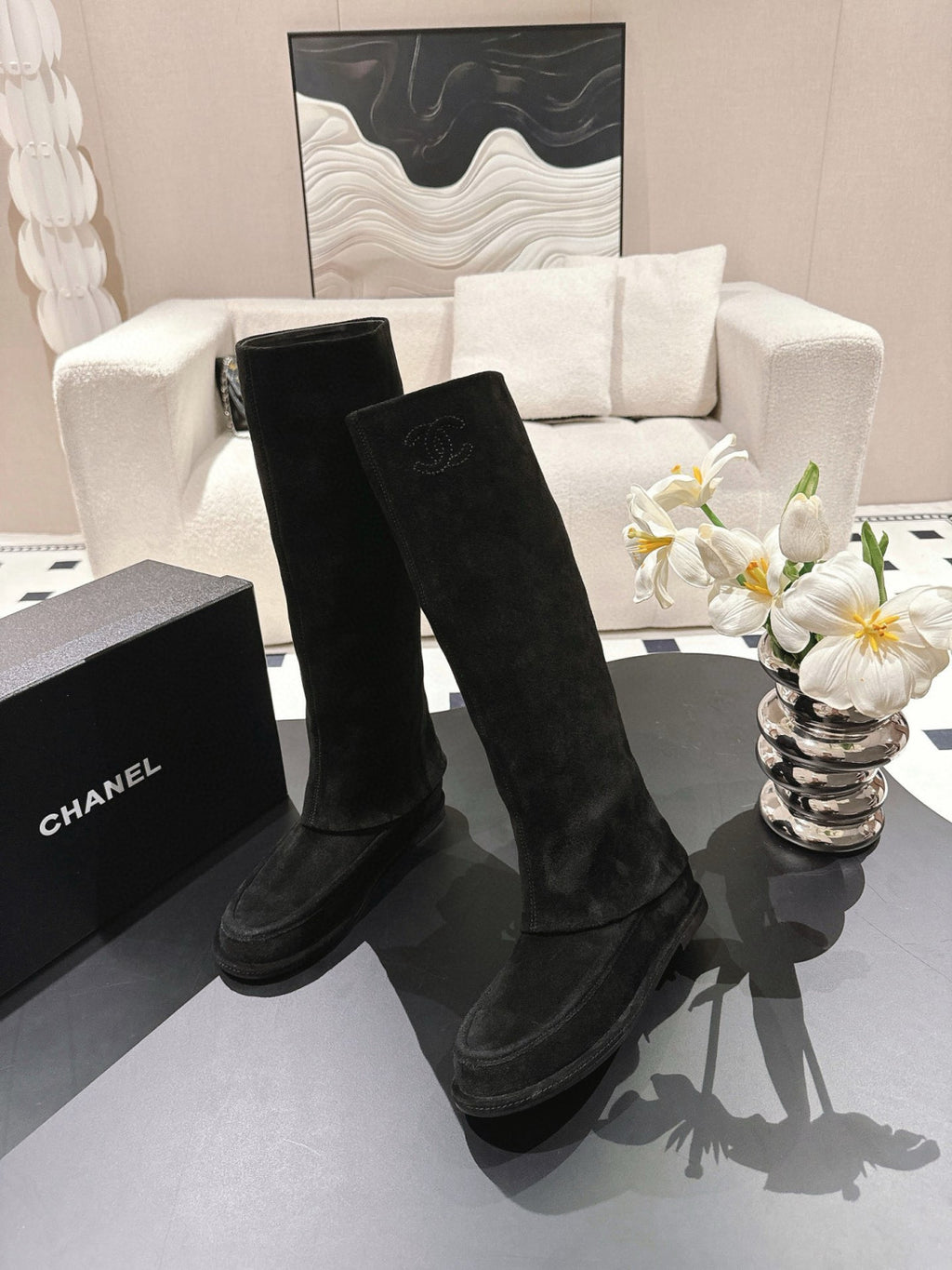 Chanel Women's Suede Boots #335027