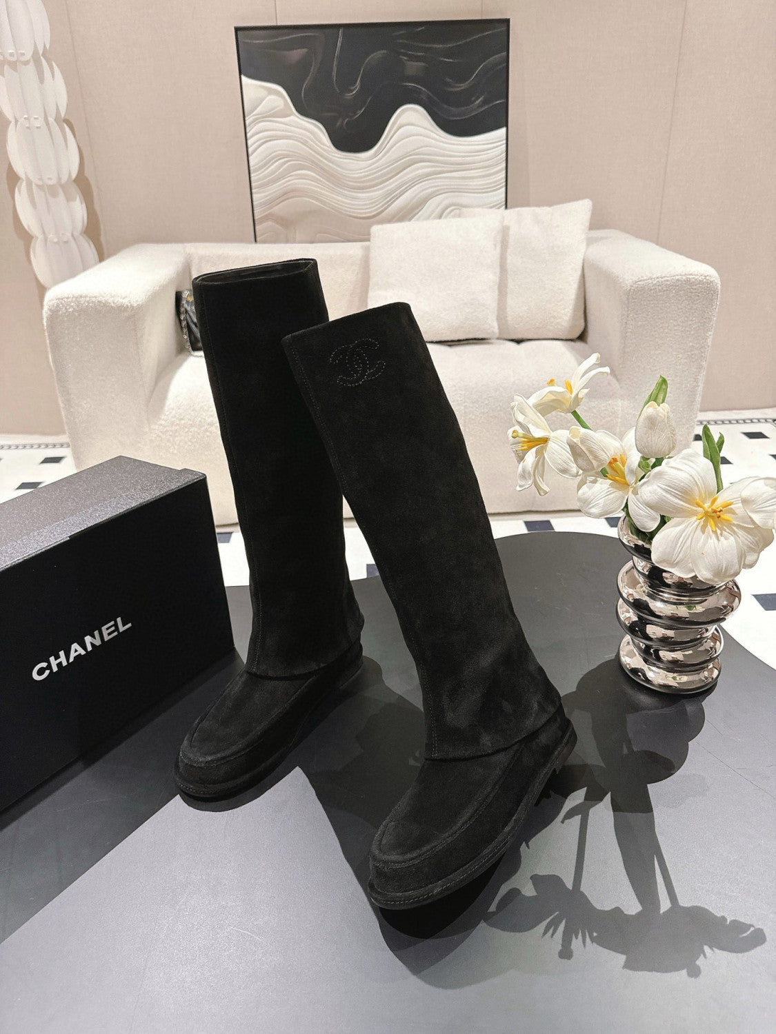 Chanel Women's Suede Boots #335027
