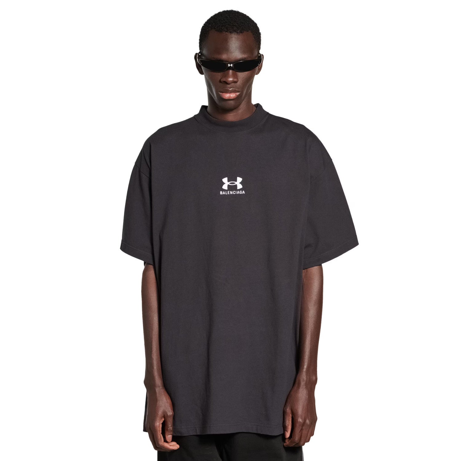 Balenciaga Men's And Women's Summer Solid Color Logo Pattern Round Neck Cotton Short Sleeve T-shirt #74684