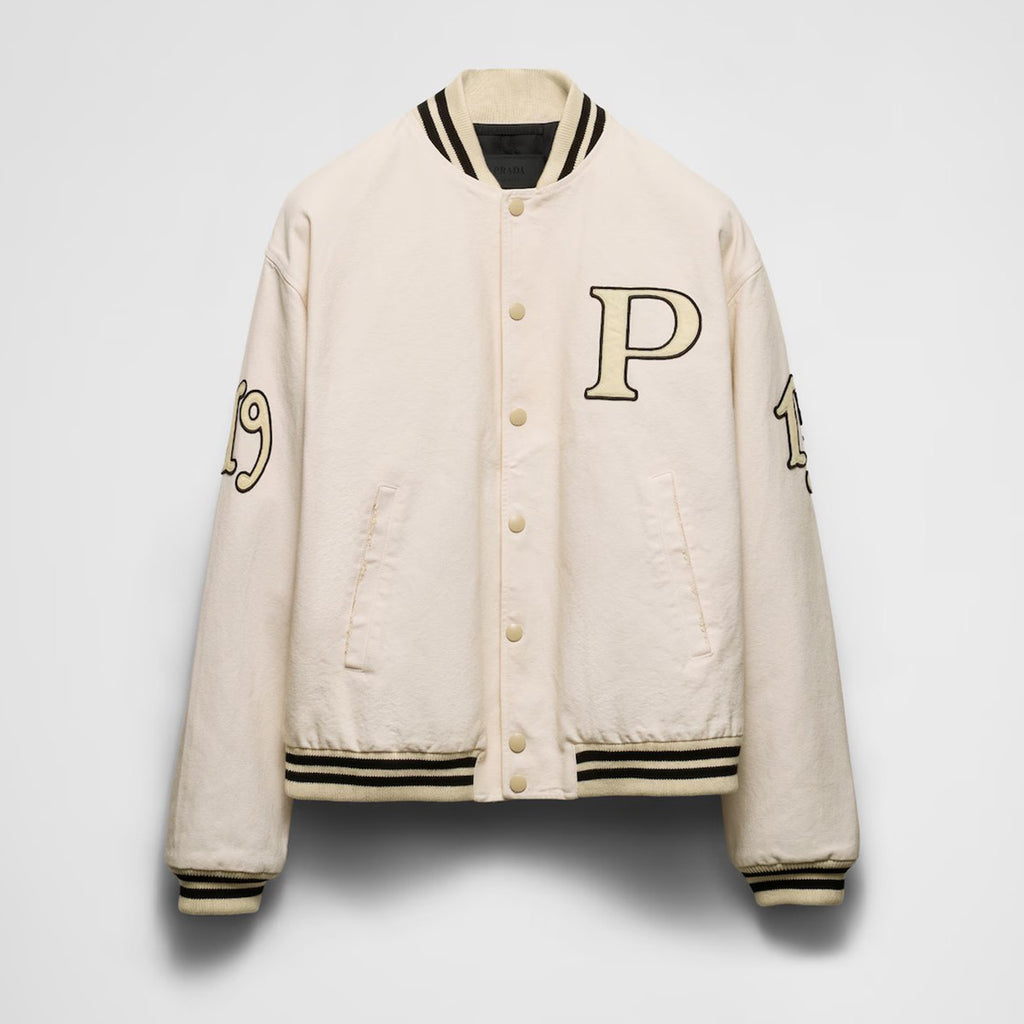 Prada Men's Spring And Autumn Monogrammed Striped Single Breasted Solid Color Long Sleeve Aviator Jacket Ngvp #9272