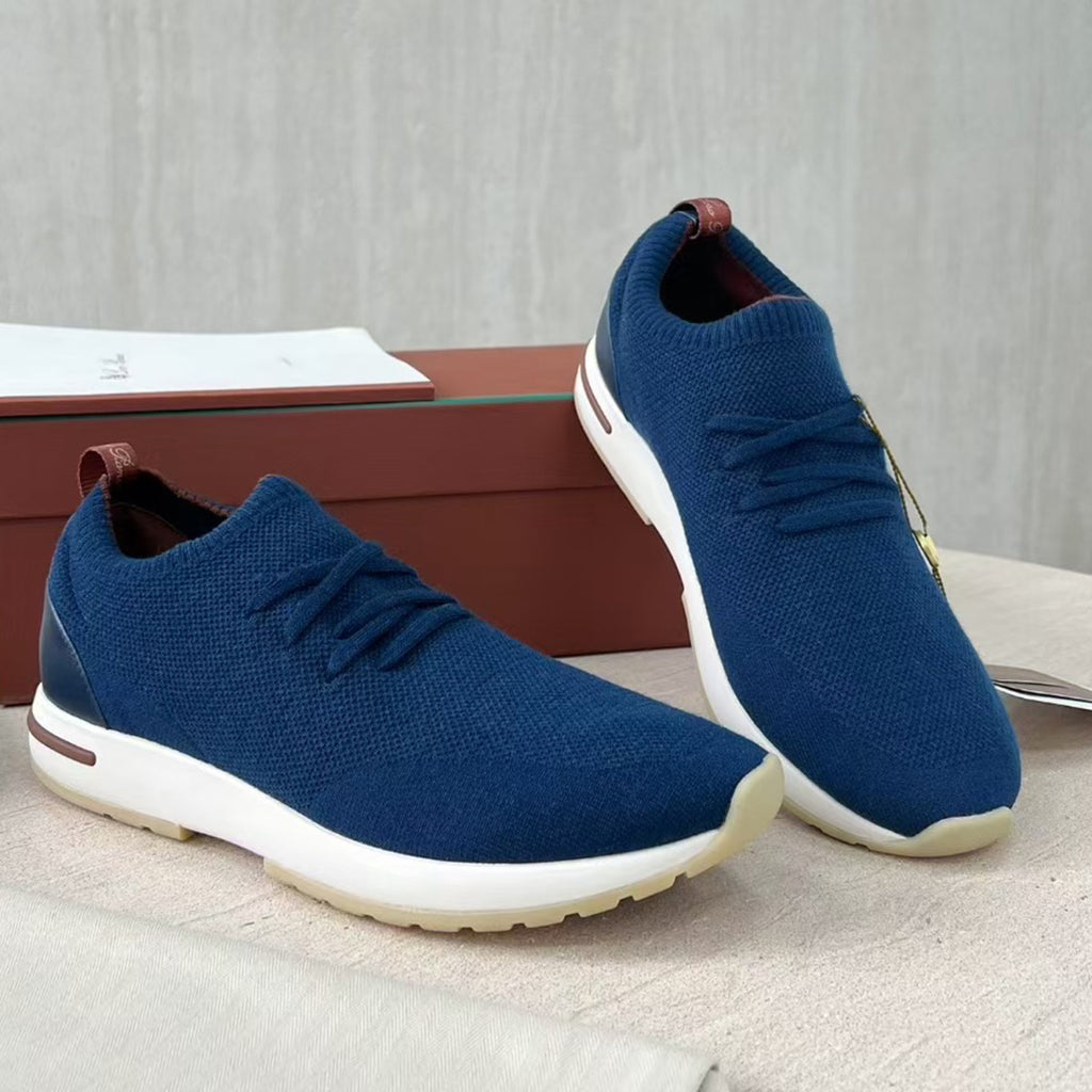 Loro Piana 360 Lp Flexy Walk Men's Autumn/winter Sports Shoes Two-tone Fashion Luxury Knit Comfortable Casual Footwear Ngvp #2435