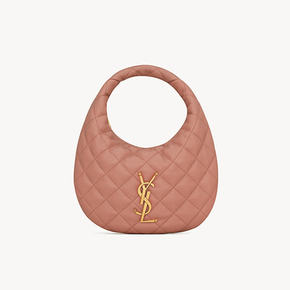 Saint Laurent ICARINO Quilted Nappa Leather Handbag ROSÉ Same Style Half-Moon Bag #332811