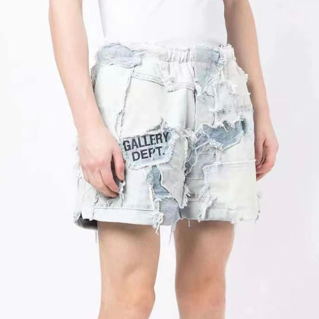 Gallery Dept Men's Women's Four Seasons Vintage Old Spliced Shorts Casual High Street Gradient Jeans Pants Ngvp #8627