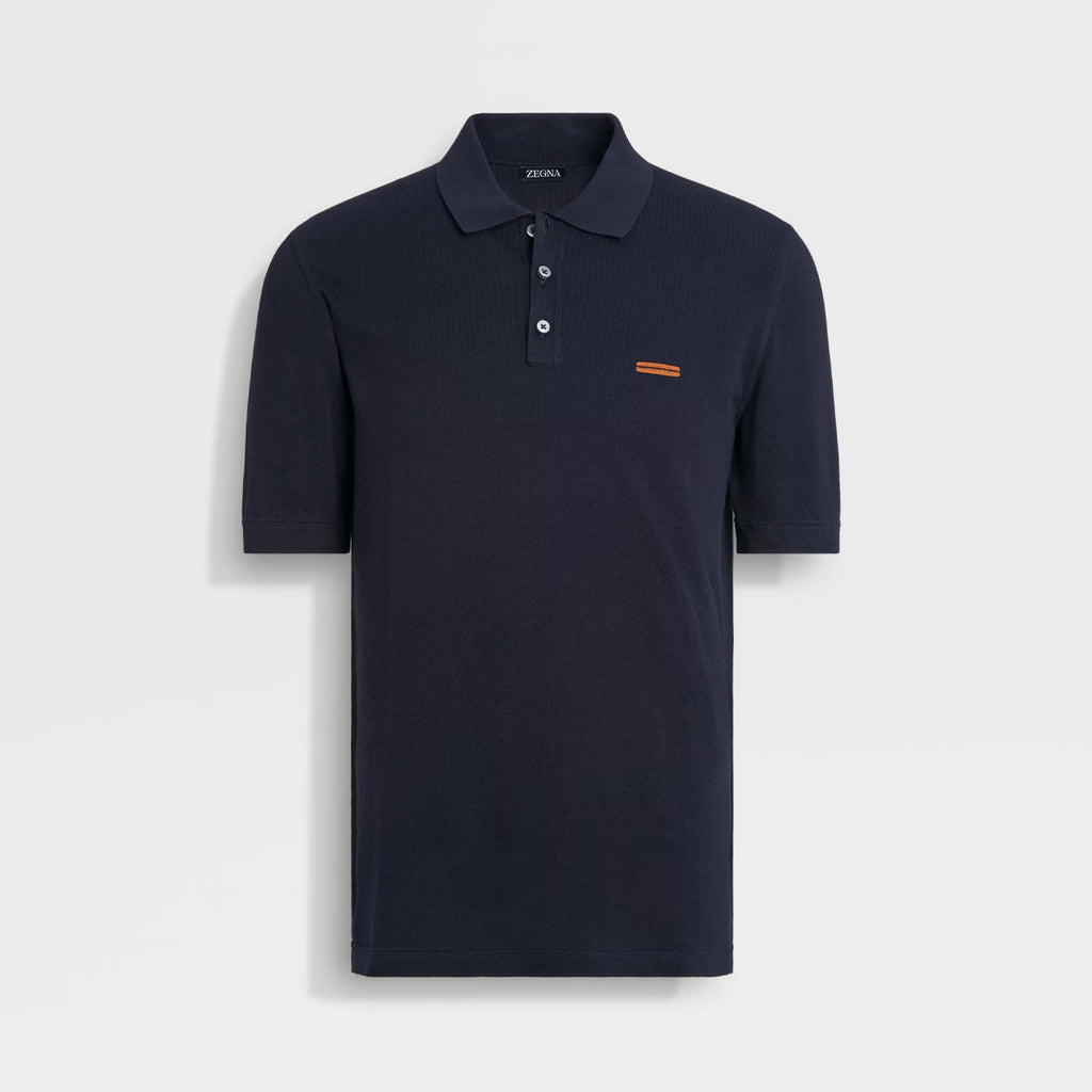 Ermenegildo Zegna Men's Summer Solid Color Breathable Beaded Cotton Fabric Polo Neck Short Sleeve T-Shirt #76929