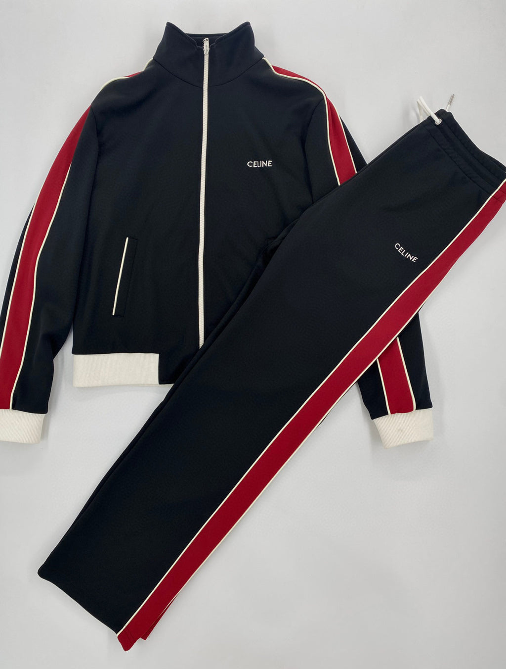 Celine Casual Zip-Up Track Jacket Trouser Set Suit #96227
