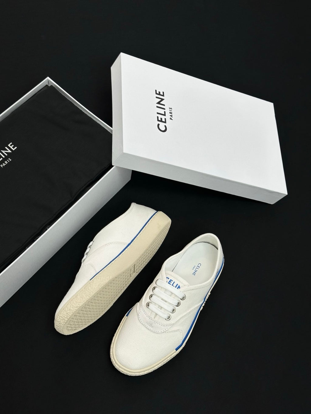 CELINE ALAN SNEAKER IN CANVAS AND SUEDE CALFSKIN #386821