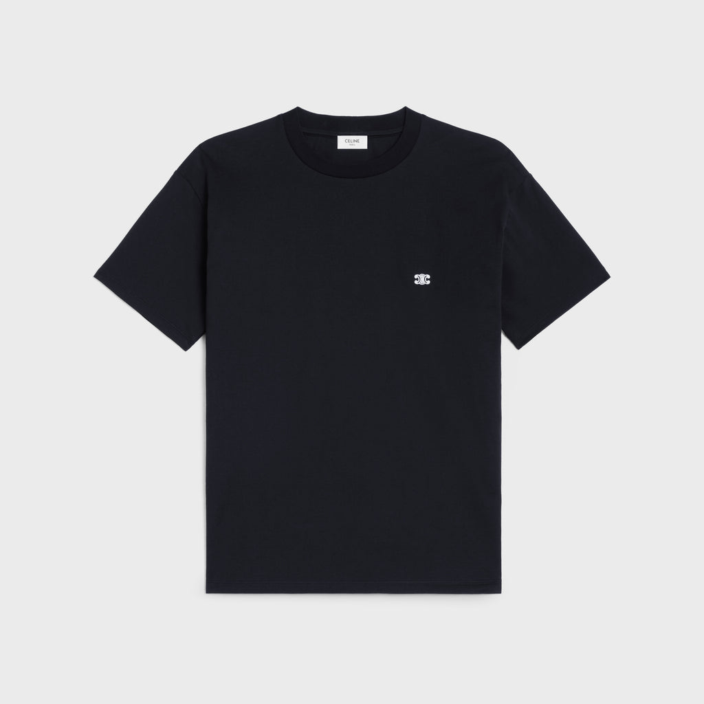 Celine Triomphe Cotton Plain Knit Loose T-Shirt C Spring And Summer Men And Women Fashion Round Neck Short Sleeve Logo Embroidery T-Shirt #81149