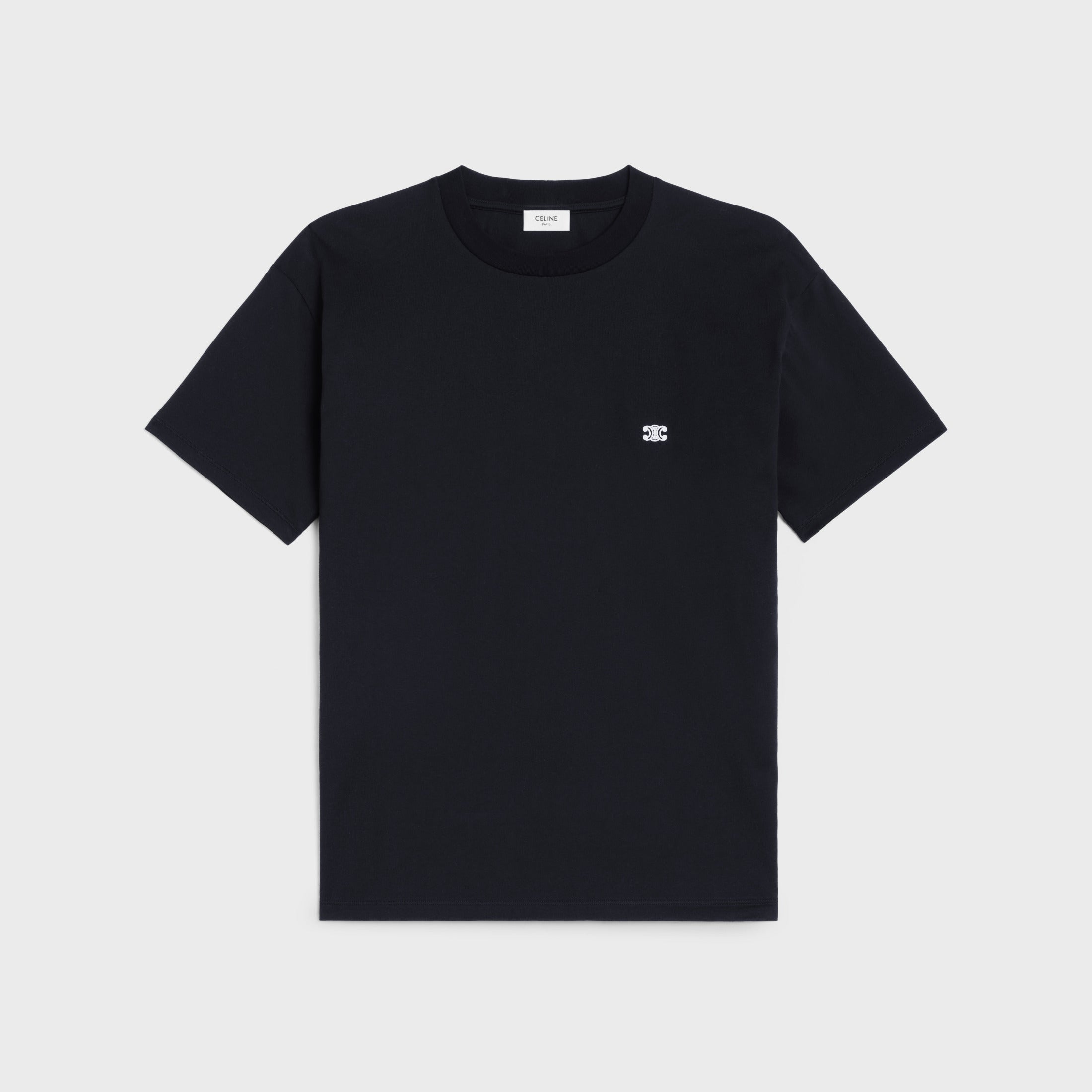 Celine Triomphe Cotton Plain Knit Loose T-Shirt C Spring And Summer Men And Women Fashion Round Neck Short Sleeve Logo Embroidery T-Shirt #81149