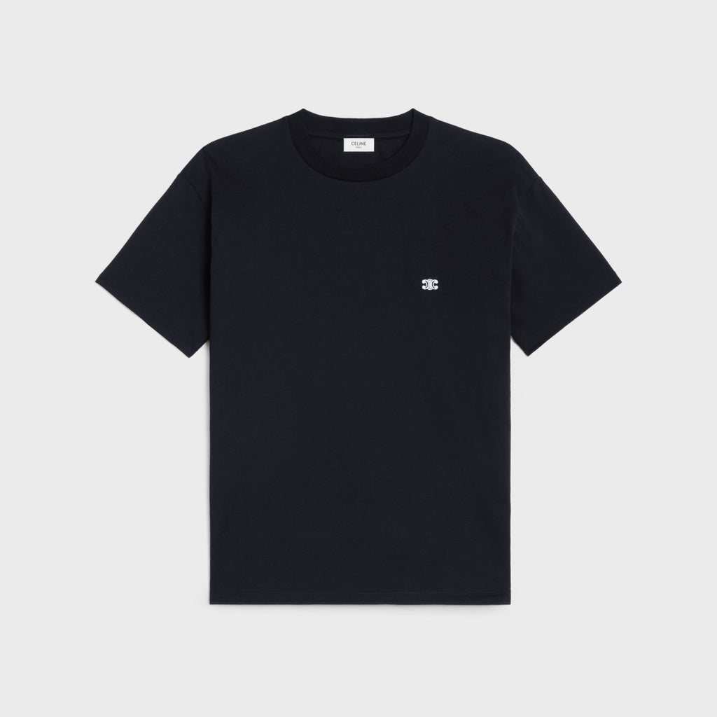 Celine Triomphe Cotton Plain Knit Loose T-Shirt C Spring And Summer Men And Women Fashion Round Neck Short Sleeve Logo Embroidery T-Shirt #81149
