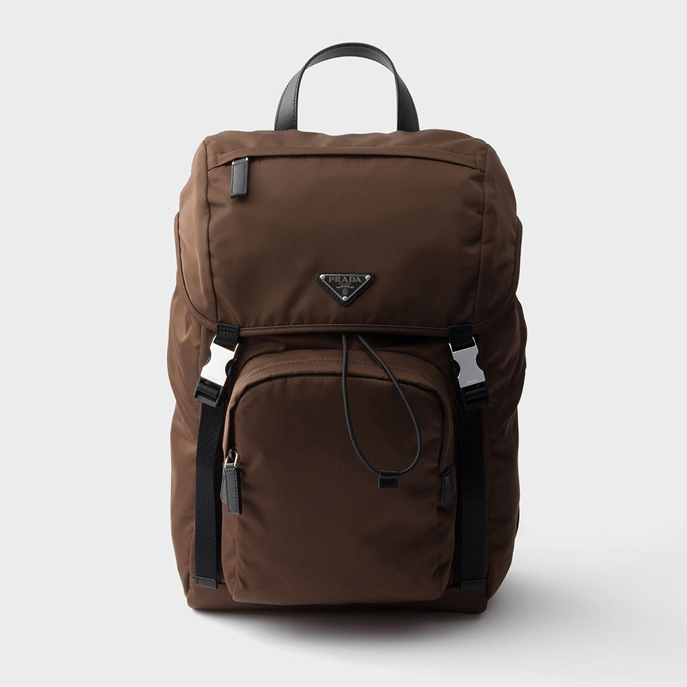 PRADA Black Re-nylon And Saffiano Leather Backpack #379110