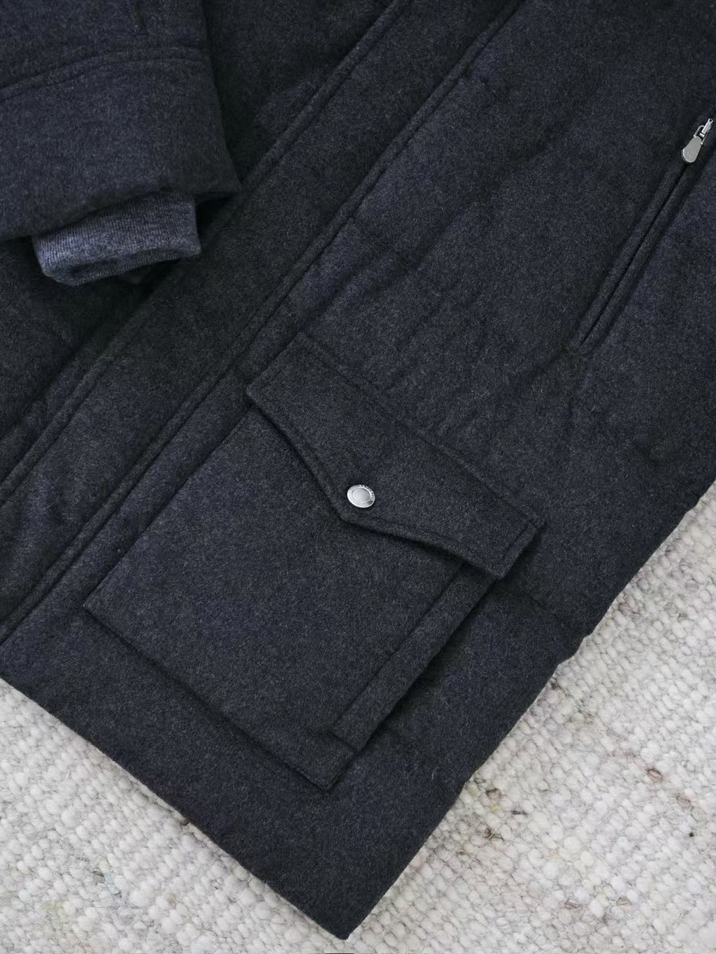 Brunello Cucinelli Men's Wool Down Jacket Gray #334783