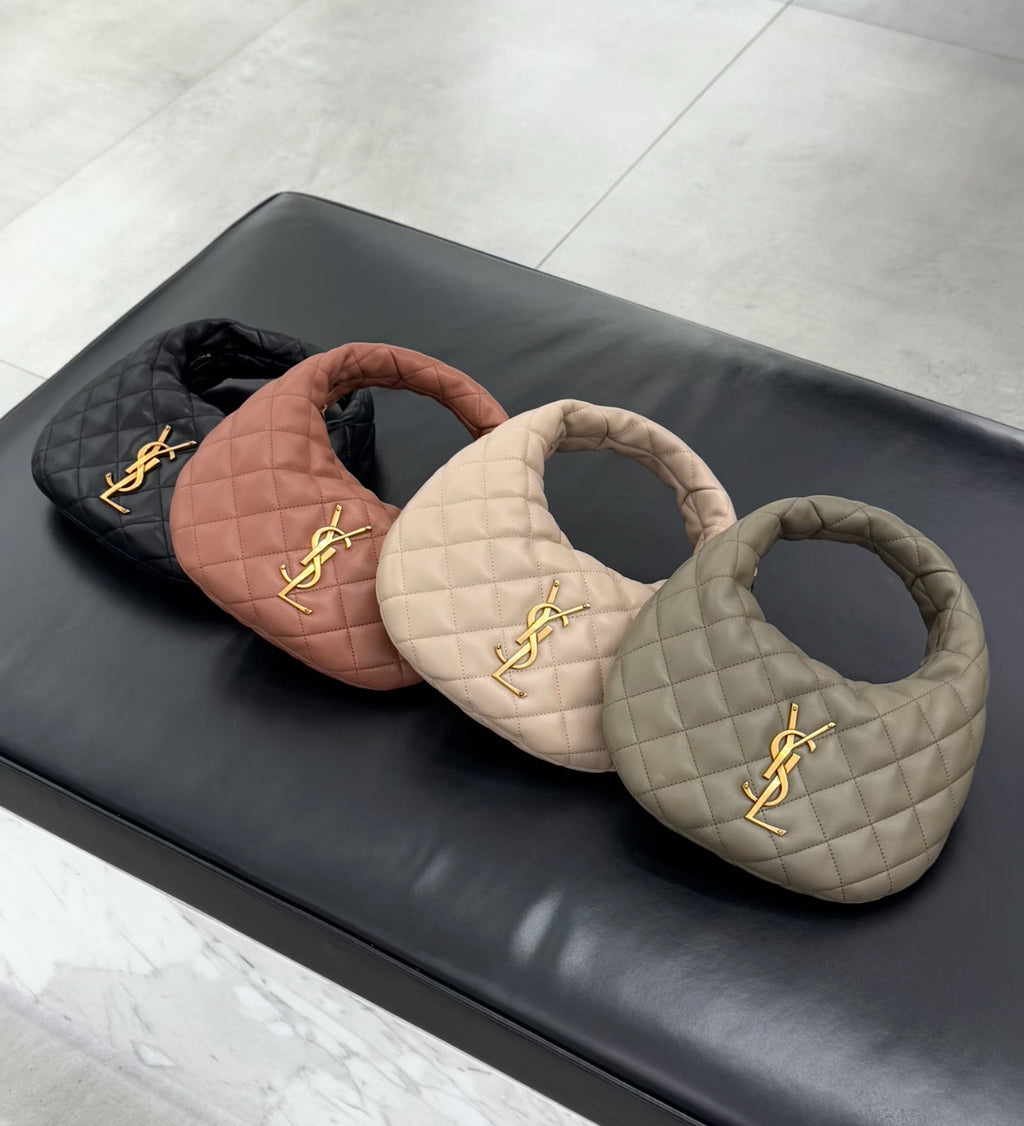 Saint Laurent ICARINO Quilted Nappa Leather Handbag ROSÉ Same Style Half-Moon Bag #332811