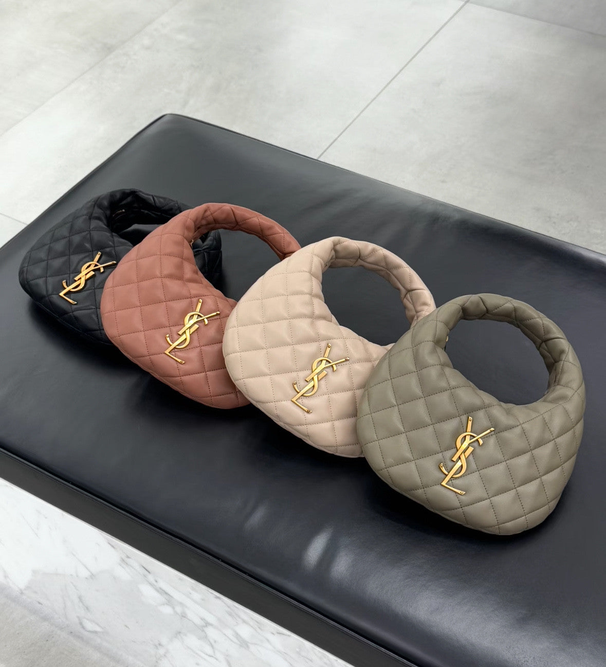 Saint Laurent ICARINO Quilted Nappa Leather Handbag ROSÉ Same Style Half-Moon Bag #332811