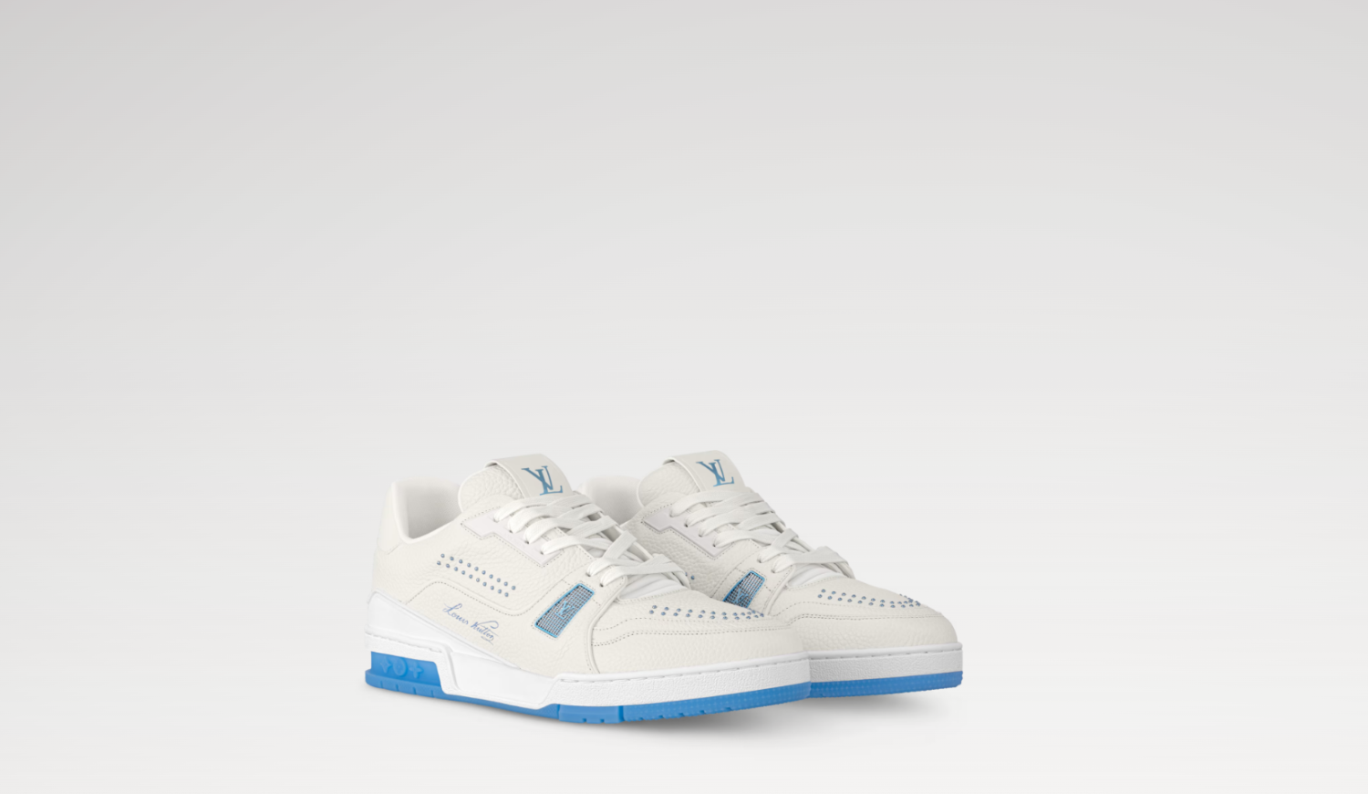 Louis Vuitton Men's & Women's LV Trainer Sneakers All-Season Low-Top Solid-Color Round-Toe Lace-Up Leather Casual Shoes #81532