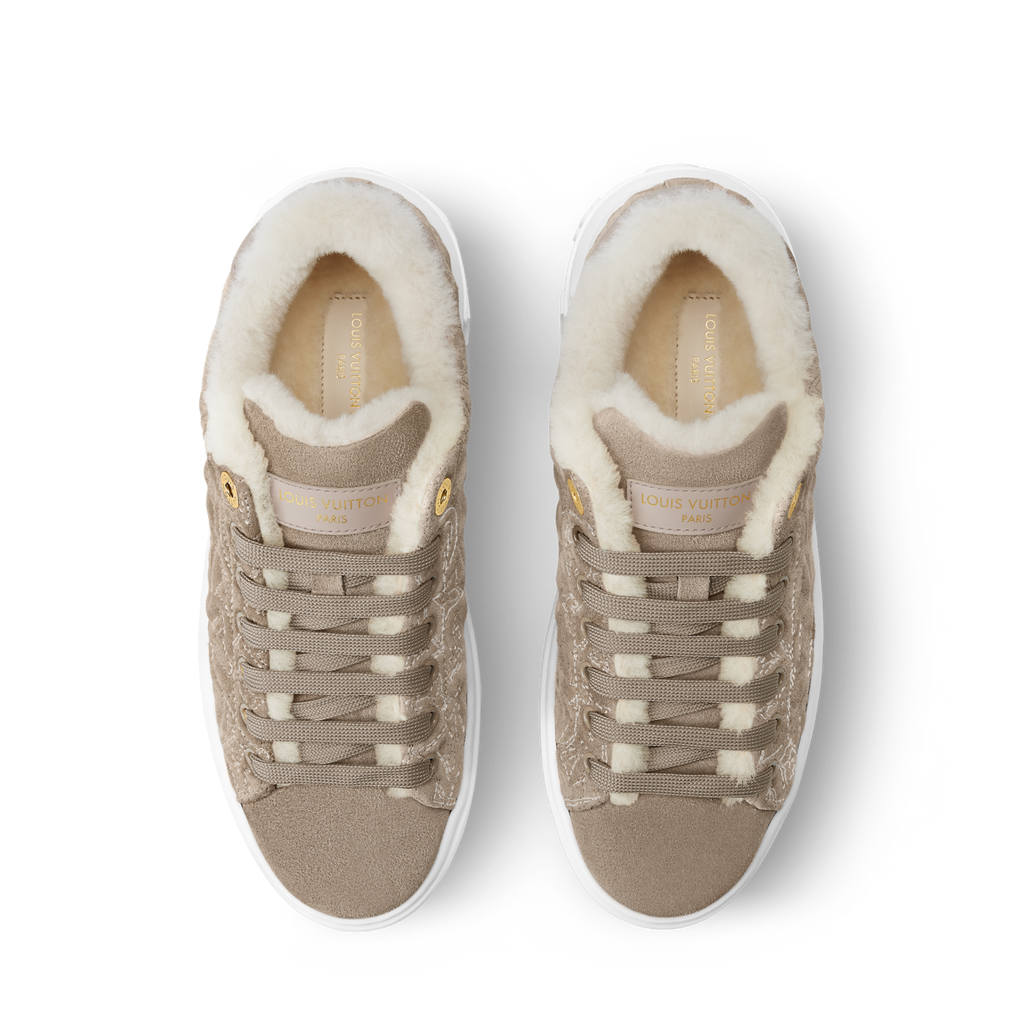 Louis Vuitton Women's Time Out Sneaker Suede Round Toe Lace-up Low-top Sneakers #333372