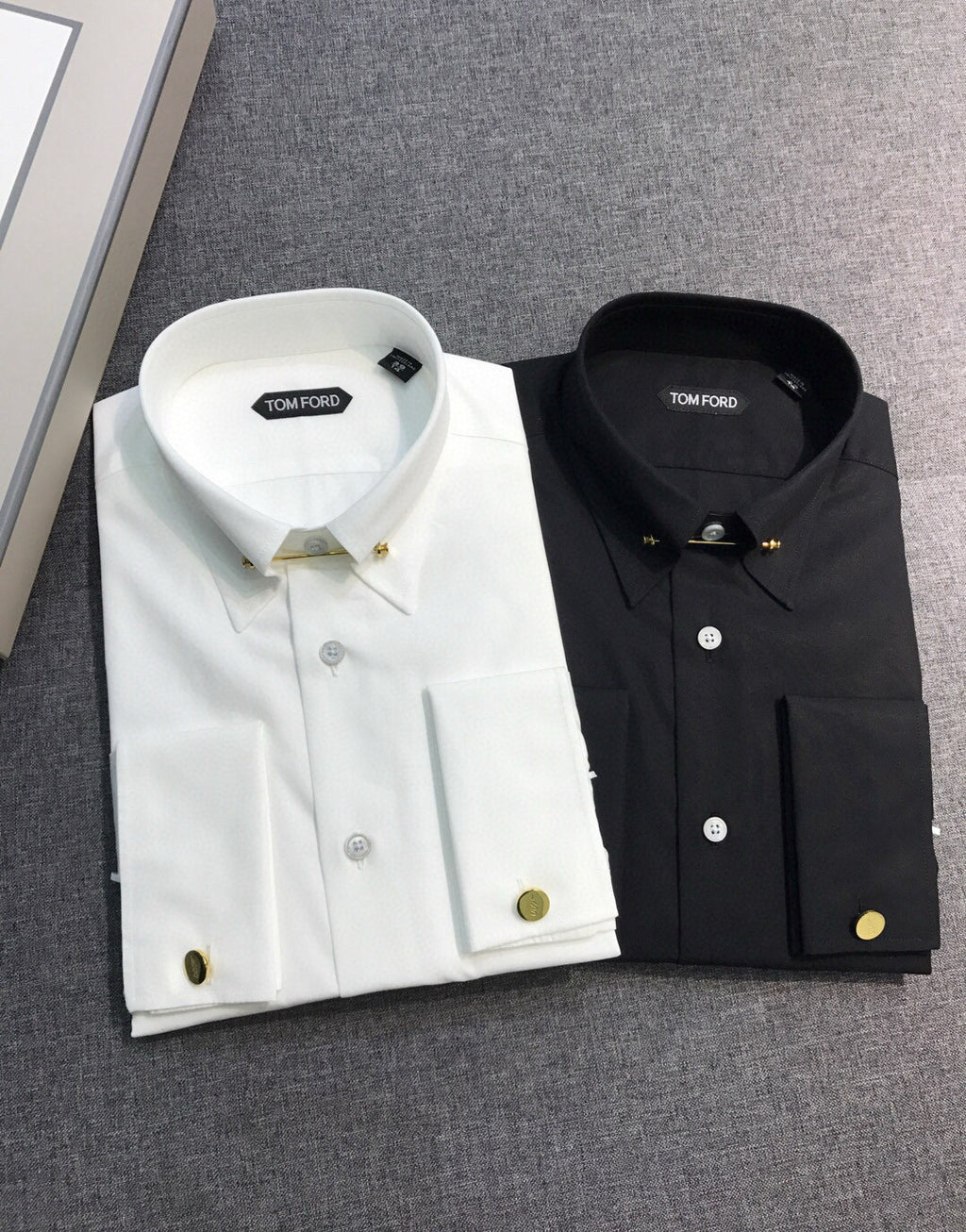 Tom Ford Men's Fashion Classic Notched Lapel Single-Breasted Premium Business Suit French Cuffs Dress Shirt #78943