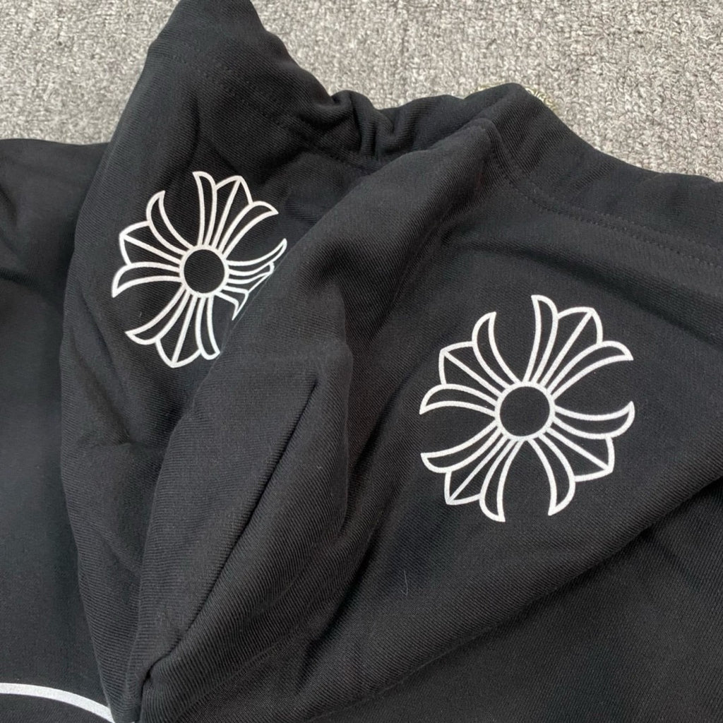 Chrome Hearts Men's Spring and Autumn Black Logo Printed Long Sleeve Hooded Sweatshirt Pullover #72484