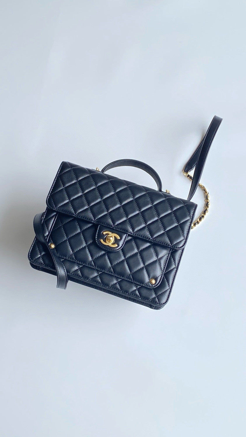 Chanel Women's Fashion Classic Solid-Color Leather Chain Shoulder Bag with Gold Buckle Bag Bags #78758