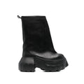 Rick Owens Men's And Women's Solid Color Thick Soled Round Toe Cowhide High Top Boots Shoes #77262