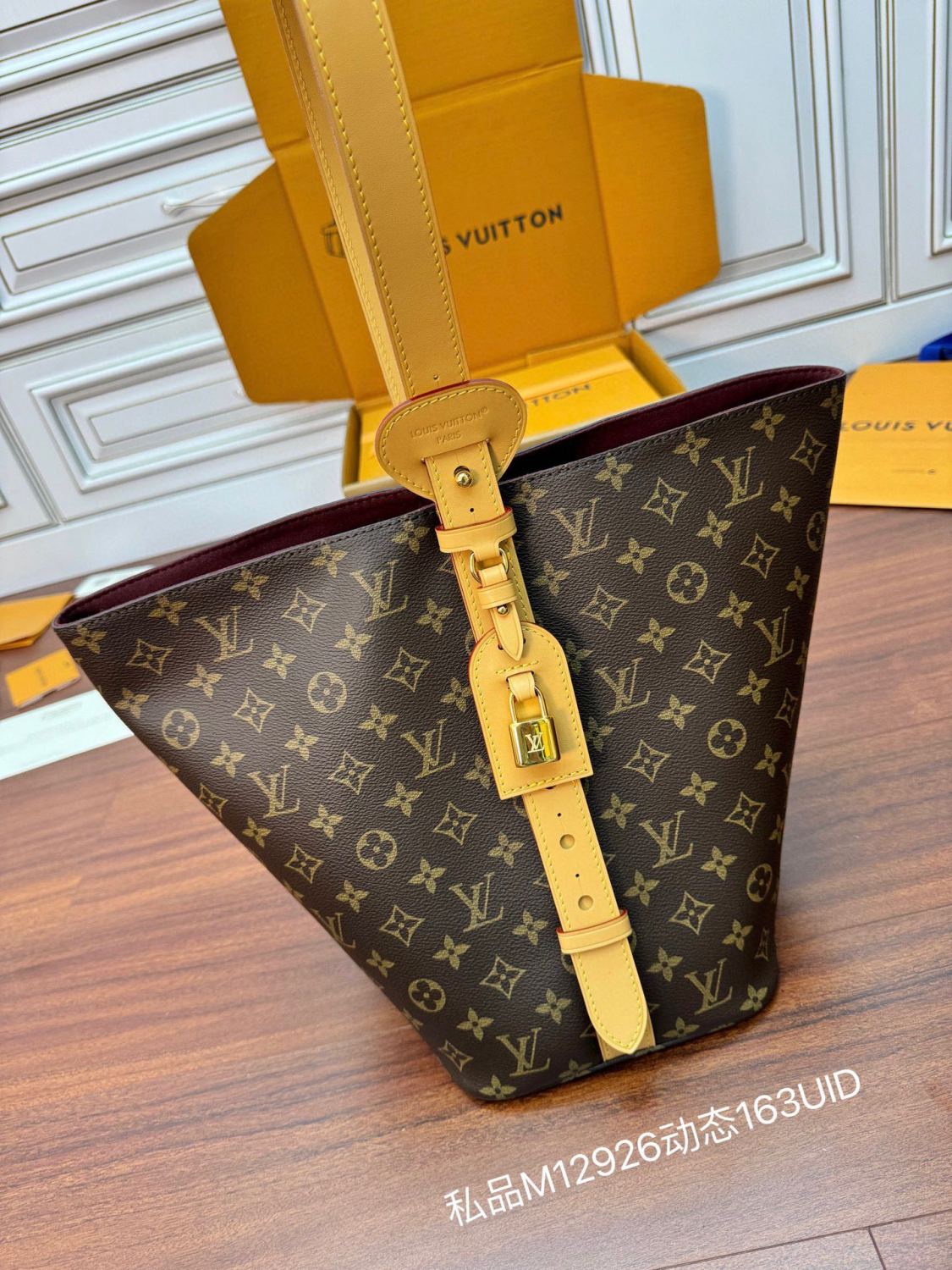 Louis Vuitton All In GM Women's Brown Letter Printed Removable Zipper Inside Pocket Coated Canvas Shoulder Tote Bag Bags #75488