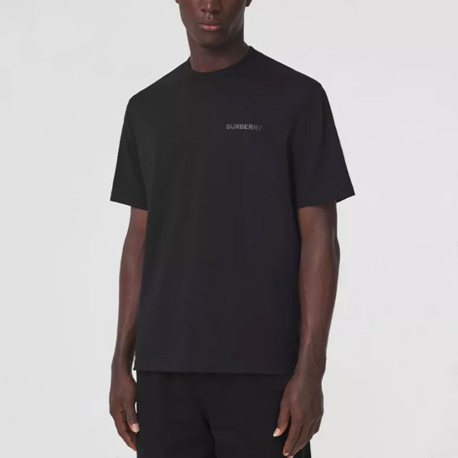 Burberry Men's Spring/Summer Solid Color Logo Cotton Loose Straight Short Sleeve T-Shirt #76327