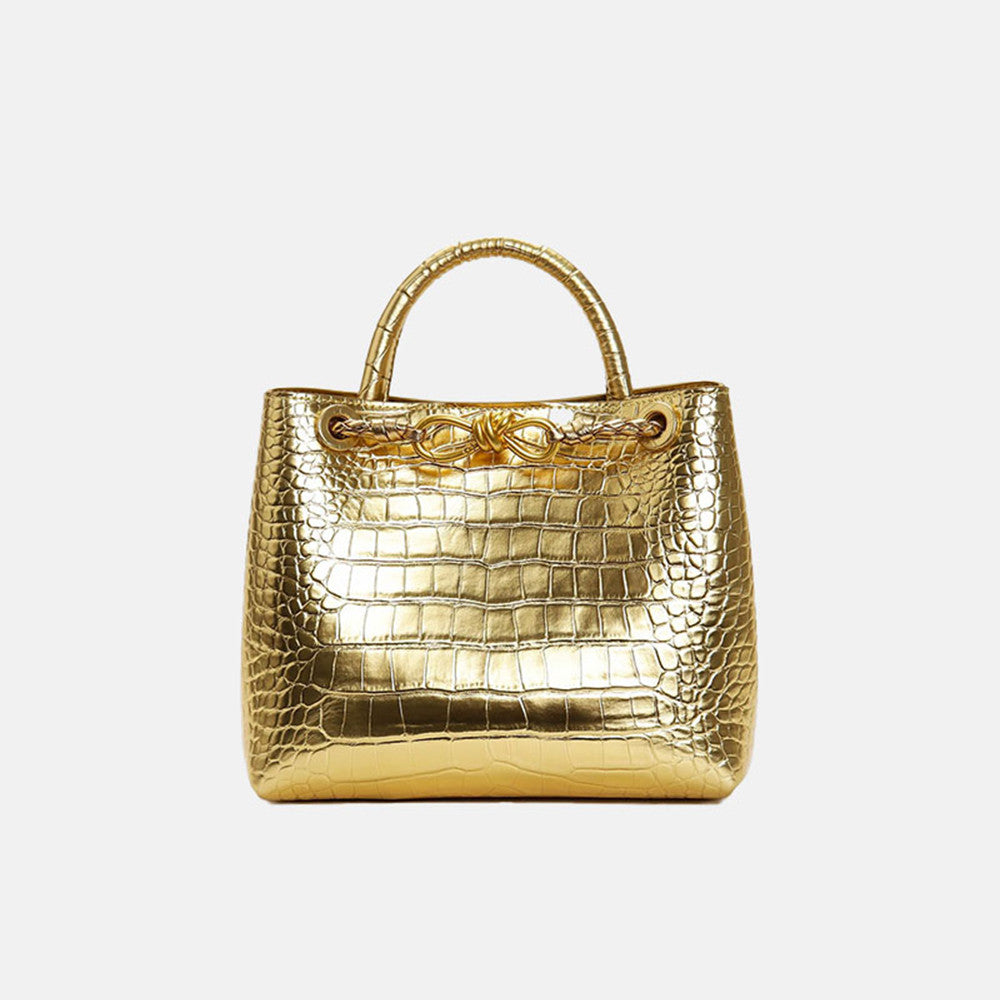 Bottega Veneta Andiamo Mini Crocodile Pattern Handbag #383493