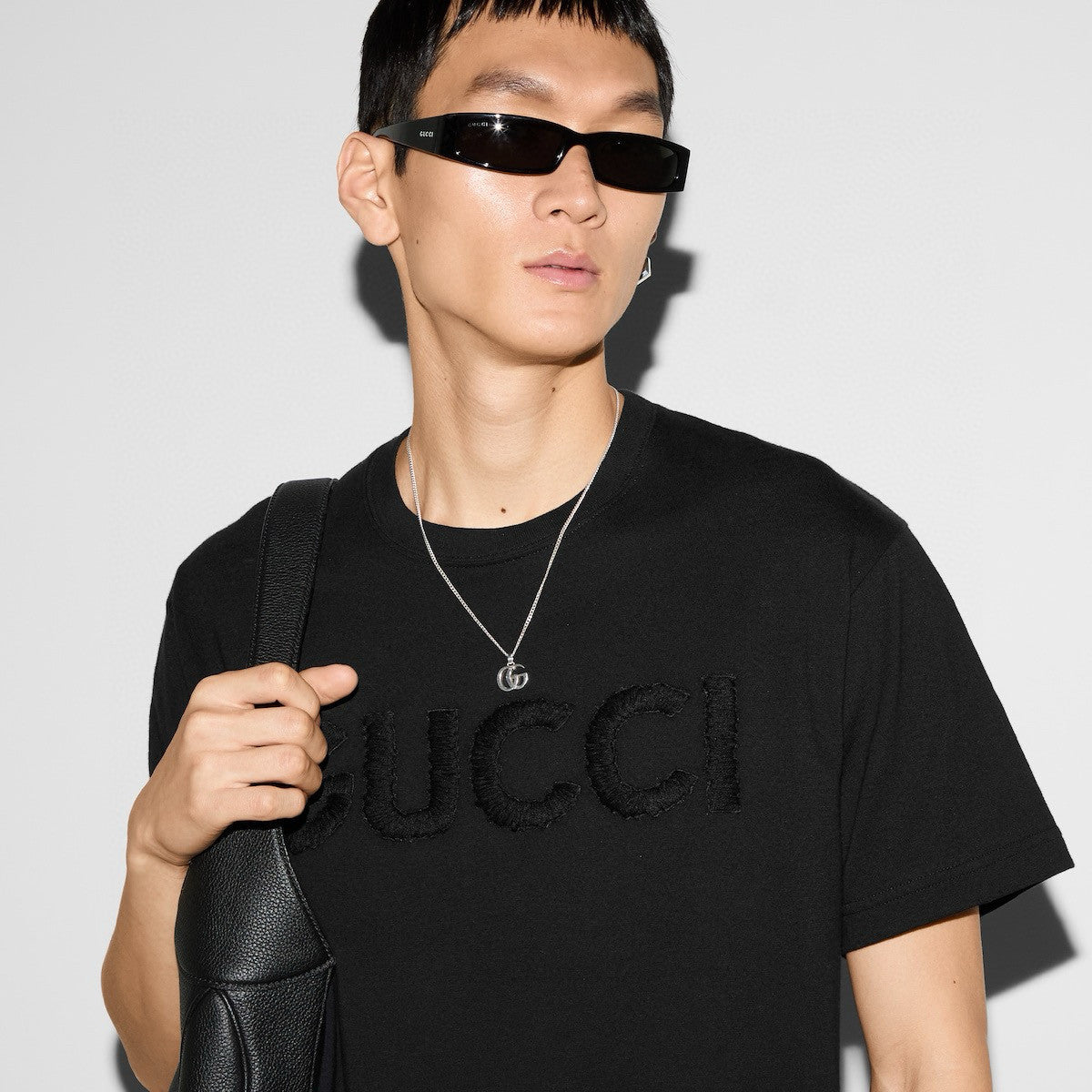 Gucci Men's Summer Solid Color Embroidered Letter Print Round Neck Cotton Short Sleeve T-Shirt #76389