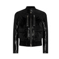 Men's Winter Solid Color Long-sleeved Fitted Zipper Leather Jacket Ngvp #6925