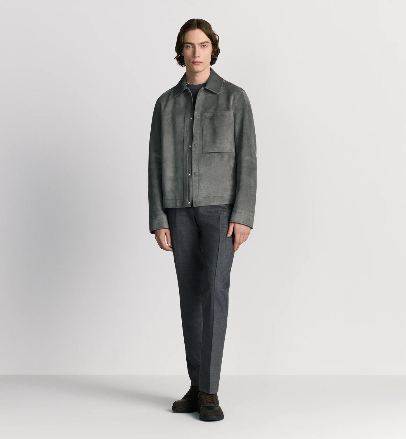 Dior Men's Embossed Logo Spring/Fall High-Street Collar Solid-Color Single-Breasted Leather Short Jacket Ngvp #2598