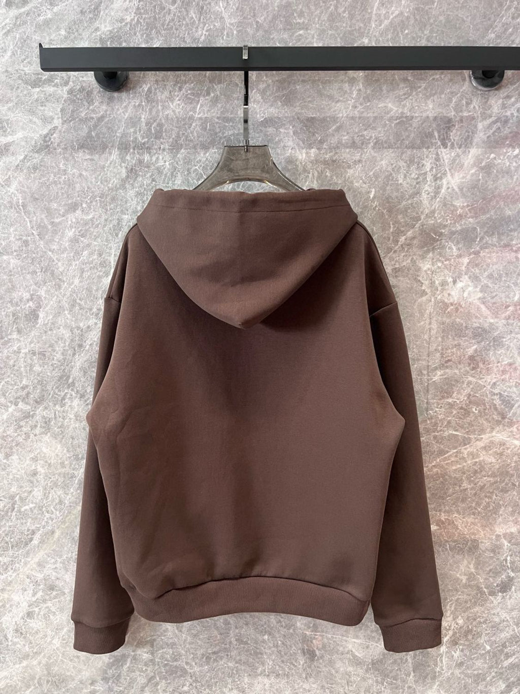 Louis Vuitton Men's Spring and Fall Brown Logo Metal Label Drawstring Hooded Sweatshirt Pullover #73122