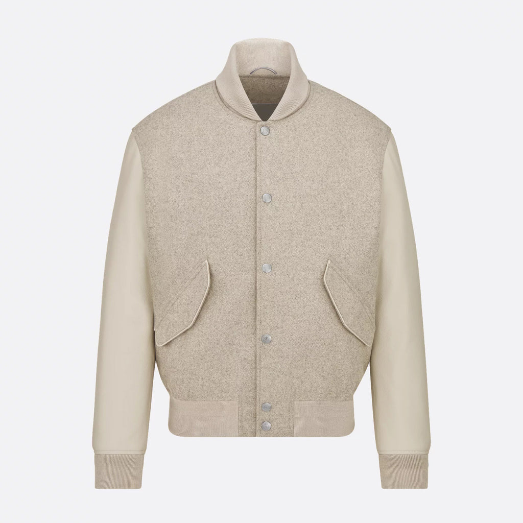 Dior Men's Spring and Autumn Beige Patchwork Logo Pattern Single Breasted Long Sleeve Jacket #73288